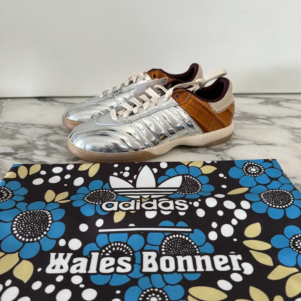 Adidas Originals Edition WALES BONNER Silver & Brown MN Samba Sneakers SZ US 7 - Picture 4 of 13
